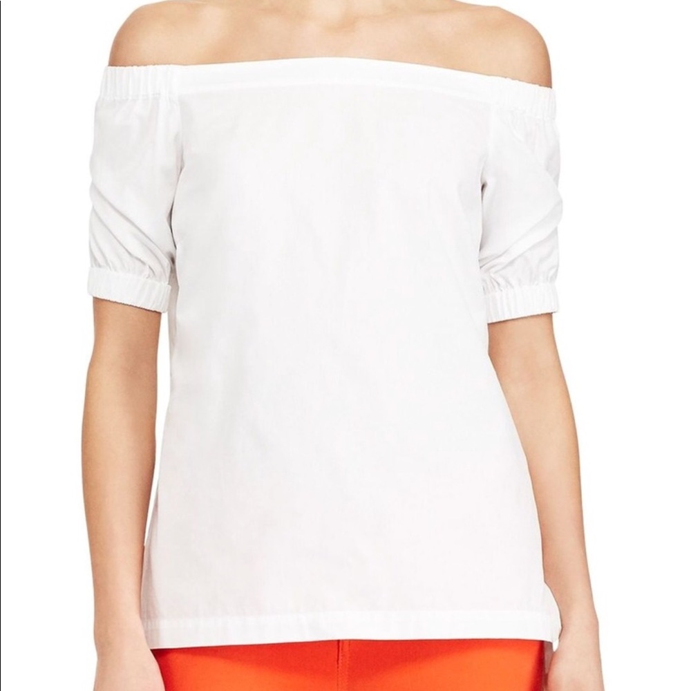 Lauren Ralph Lauren off the shoulder poplin top